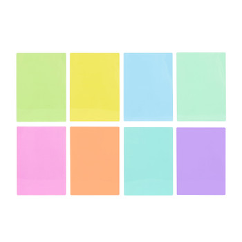 Pack of 8 A4 Plain Assorted Coloured Dyslexia Overlay Reading Sheets – PET Material, Rounded Corners