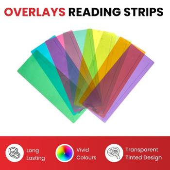 Pack of 8 Pink 210x80mm Dyslexia Overlay Reading Strips – PET Material, Rounded Corners