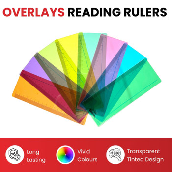 Pack of 8 Light Green 191x70mm Dyslexia Overlay Reading Rulers – PET Material, Rounded Corners