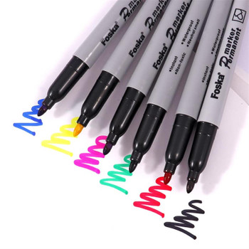 Pack of 12 Colors 2.5mm Bullet Round Tip Permanent Marker Pens