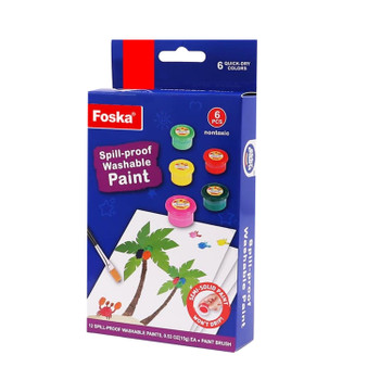 Pack of 6 Colors Spill-proof Washable Paints