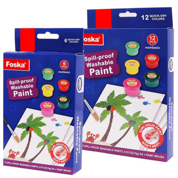 Pack of 6 Colors Spill-proof Washable Paints