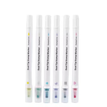 Pack of 6 Dual Tip Stamp Markers