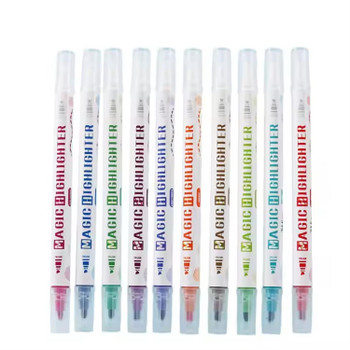 Pack of 10 Highlighter Pens with Luminous Magic Invisible Ink