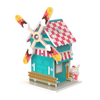 Windmill DIY Mechanical House Stem Toy with Instruction Book
