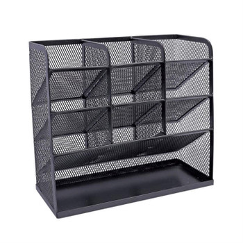 4 Tier Vertical Black Detachable Metal Mesh Organizer 27 x 8 x 20.6cm