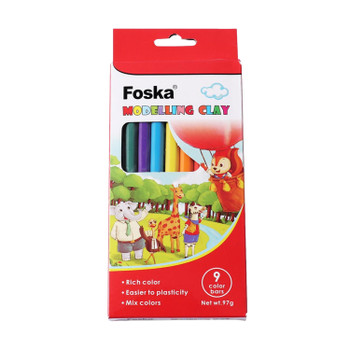 Pack of 9 Non-toxic Air Dry Polymer Plasticine Modelling Clay