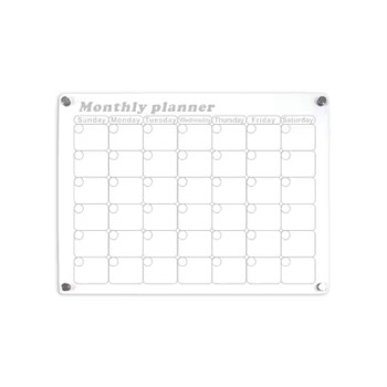 Glass Dry Erase Magnet Whiteboard Monthly Calendar Planner for Refrigerator 40×30×0.3 cm