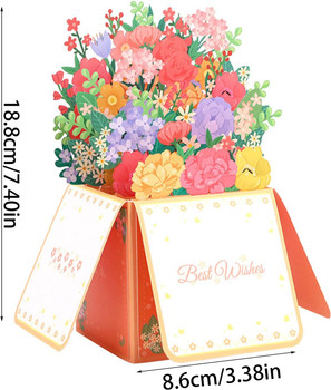 Floral Wishes 3D Pop Up Box Greeting Card