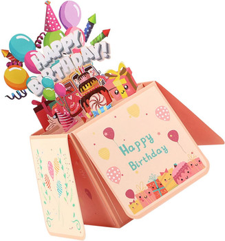 Celebration Burst 3D Pop Up Birthday Box Card