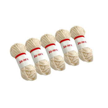 Pack of 5 Beige Acrylic Yarn Rolls – 10g each, 4 Strand 8 Ply Knitting Wool