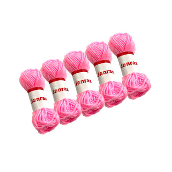 Pack of 5 Pink Acrylic Yarn Rolls – 10g each, 4 Strand 8 Ply Knitting Wool