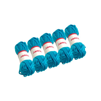 Pack of 5 Blue Acrylic Yarn Rolls – 10g each, 4 Strand 8 Ply Knitting Wool