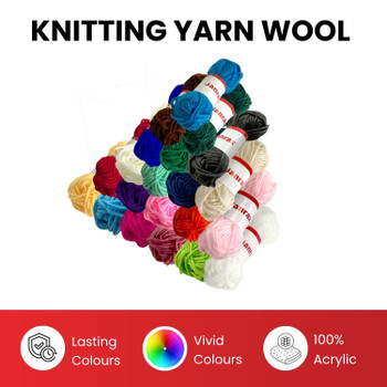 Pack of 5 Dark Green Acrylic Yarn Rolls – 10g each, 4 Strand 8 Ply Knitting Wool