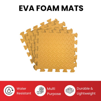 Pack of 4 30x30cm Yellow Coloured 1cm Thick EVA Foam Mats