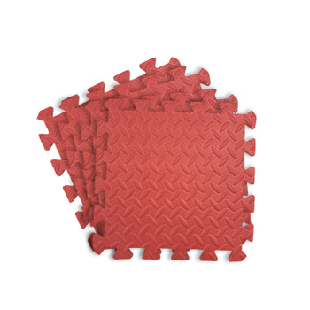 Pack of 4 30x30cm Red Coloured 1cm Thick EVA Foam Mats
