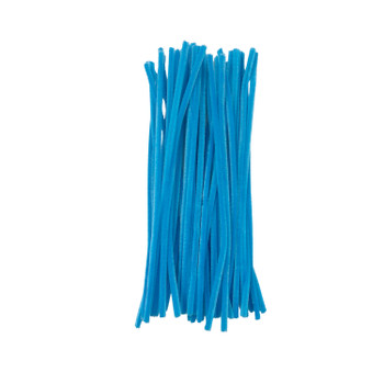 Pack of 50 Light Blue Coloured Pipe Cleaners 30cm x 6mm Craft Chenille Stems