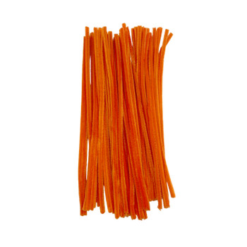 Pack of 50 Orange Coloured Pipe Cleaners 30cm x 6mm Craft Chenille Stems