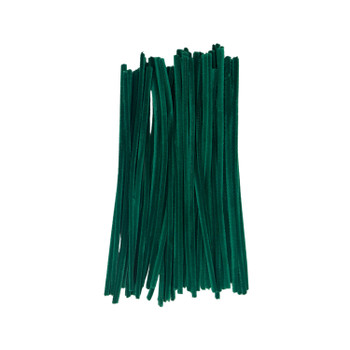 Pack of 50 Dark Green Coloured Pipe Cleaners 30cm x 6mm Craft Chenille Stems