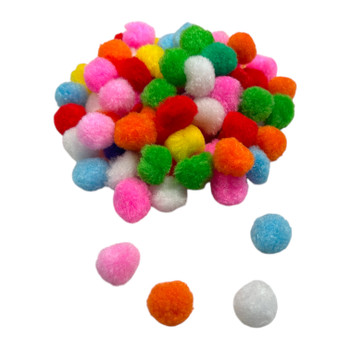 Bag of 70 Pieces 2cm Colorful Pom Pom Balls