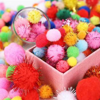 Bag of 100 Pieces 1cm Colorful Flash Pom Pom Balls