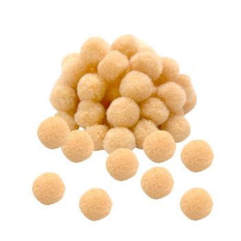 Pack of 50 Beige Pom Poms 1.5cm – Soft Fluffy Craft Balls
