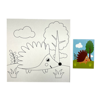 15 x 15cm Pre Drawn Outline Canvas Paint For Kids