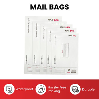 Pack of 10 Large Polythene Mailing Bags 32x44cm – Secure Peel & Seal Envelopes