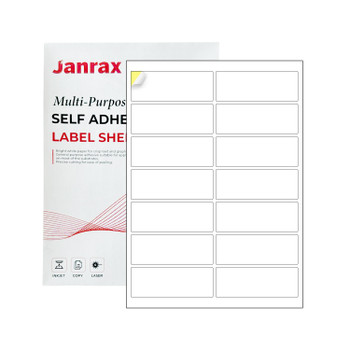 Pack of 1400 White 99x38mm Self Adhesive Labels (14 Labels per A4 Sheet)