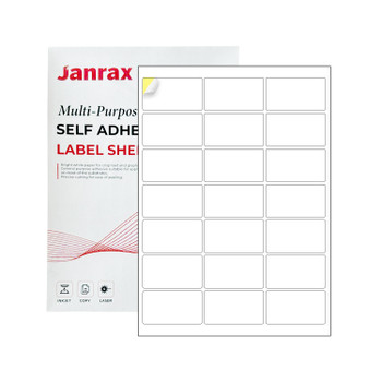Pack of 2100 White 64x38mm Self Adhesive Labels (21 Labels per A4 Sheet)