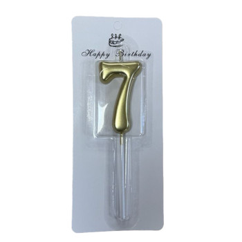 7 Number Gold-Plated Candle For Birthday Party