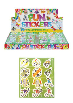 Pack of 12 Sheets Football Sticker Sheets 10cm x 11.5cm