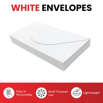 Pack of 50 White 100gsm 150x150mm Gummed Envelopes