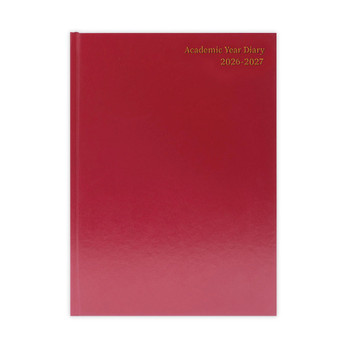 Janrax 2026-2027 A4 Day Per Page Burgundy Academic Diary