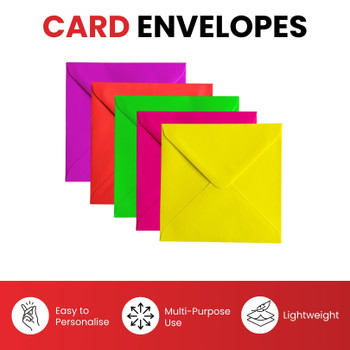 Pack of 50 Vivid Mellow Yellow 130x130mm Gummed Envelopes