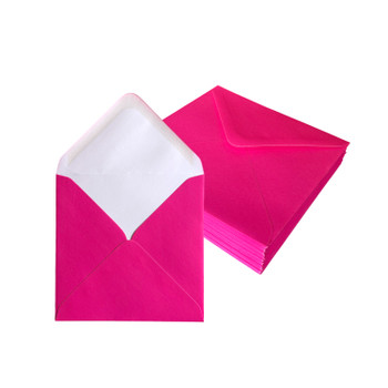 Pack of 50 Vivid Shock Pink 155x155mm Gummed Envelopes