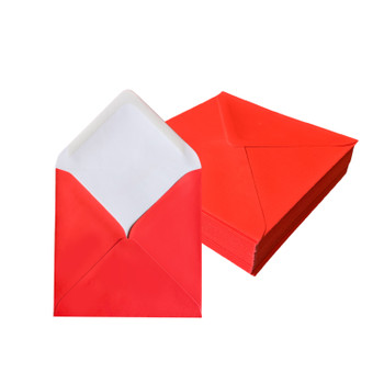 Pack of 50 Vivid Coral Pink 155x155mm Gummed Envelopes