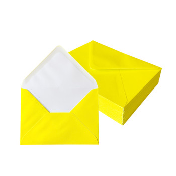 Pack of 50 Vivid Mellow Yellow 133x184mm Gummed Envelopes