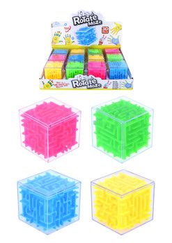 Neon 3D Puzzle Maze Cube (5.3cm) - Brain Teaser Toys for Kids, Party Favours, Loot Bag Fillers, Classroom Rewards & Fidget Fun
