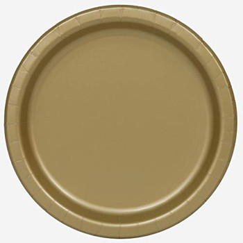 Pack of 16 Solid Gold Rould 9 inch Dinner Plates