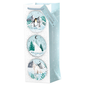 Pack of 12 Arctic Animals Bottle Christmas Gift Bags