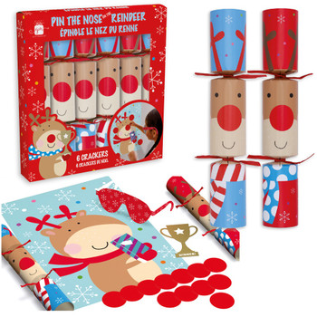Pack of 6 12" Novelty Game Christmas Dinner Crackers