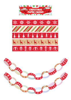 100 Pieces Christmas Paper Chains DIY Decoration Set