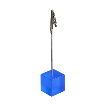 Photo Holder Clip with Square Blue Coloured Resin Base