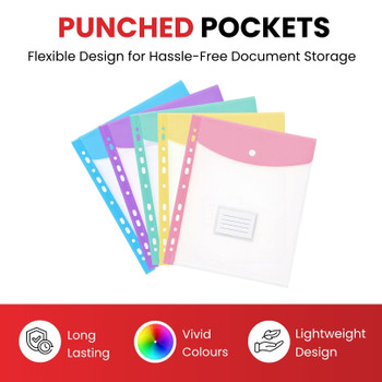A4 Pastel Purple Filling Plastic Document Wallet With 11 Holes