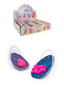 Single Unicorn Egg with Squishy Baby Unicorn in Slime