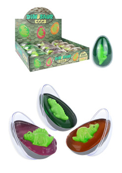 Single Dinosaur Egg with Squishy Baby Dinosaur in Slime