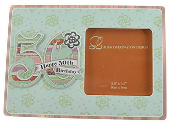 Laura Darrington Patchwork Coll MDF Frame - 50th Birthday