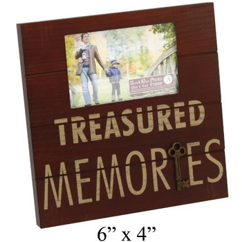 New View Rustic Message MDF 4x6 Frame - Treasured Memories