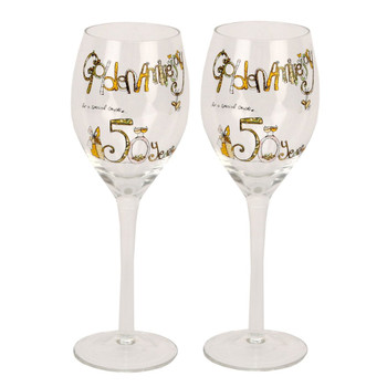 Tracey Russell Pair Wine 50th Anniversary